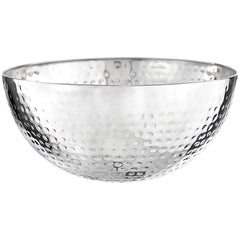 Silver Stainless Steel Hammered Bowl, 11-in