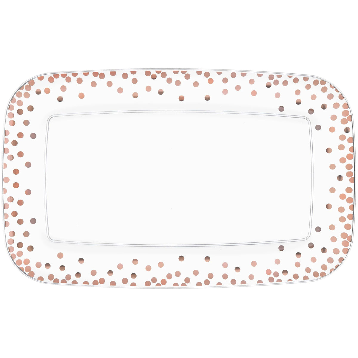 Elegant Rose Gold Polka Dot Serving Tray - 11 x 18