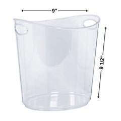 Oval Plastic Ice Bucket, Clear, 9-in
