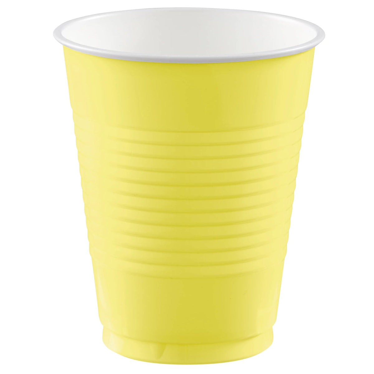 Vibrant Light Yellow Plastic Party Cups - 18 oz, 50-pk