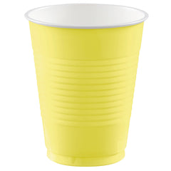 Vibrant Light Yellow Plastic Party Cups - 18 oz, 50-pk