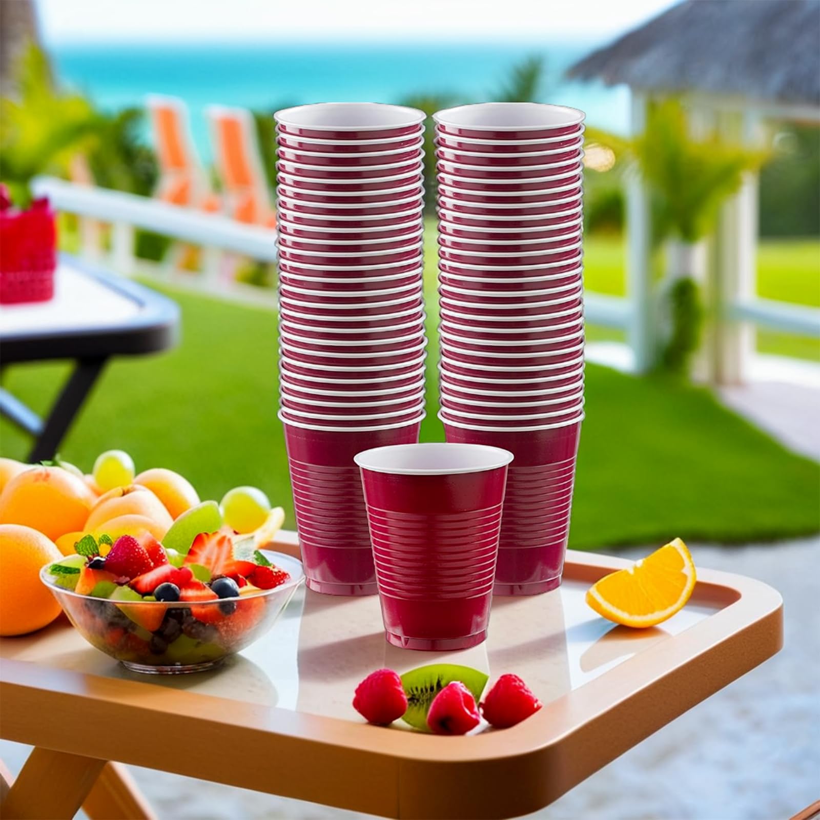 Berry 18oz High-Capacity Solid Plastic Cups, 50-pk