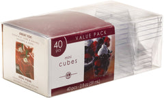 Cube Mini Plastic Reusable Bowls, Clear, 2-in, 40-pk