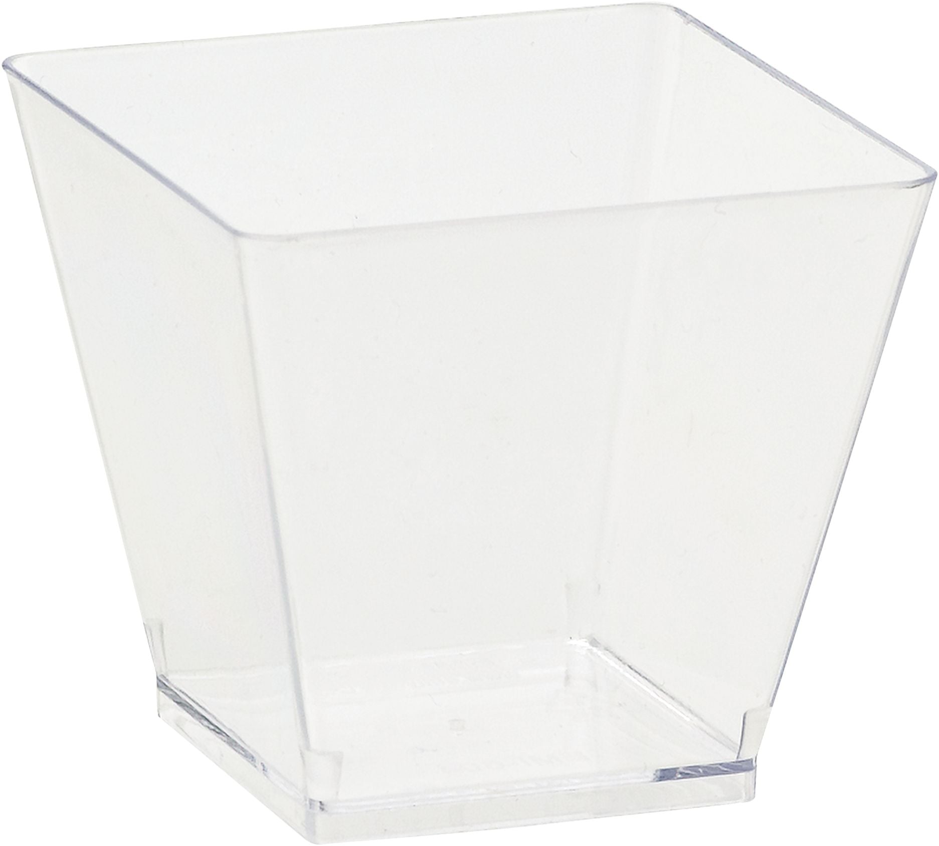 Cube Mini Plastic Reusable Bowls, Clear, 2-in, 40-pk