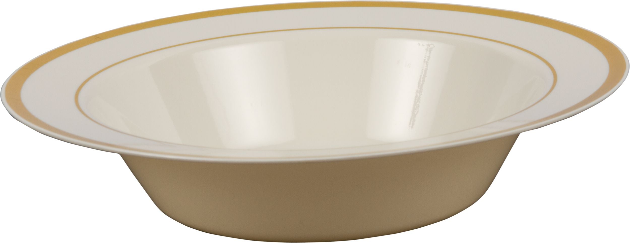 Elegant Gold Trim Plastic Bowls, 12oz, 10 Pack