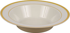 Elegant Gold Trim Plastic Bowls, 12oz, 10 Pack
