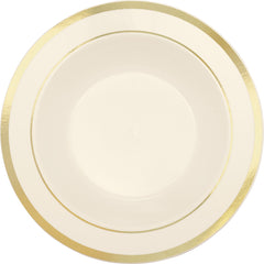 Elegant Gold Trim Plastic Bowls, 12oz, 10 Pack