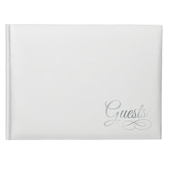 Guests Guest Book, White, 50 Sheets, for Wedding