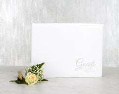 Guests Guest Book, White, 50 Sheets, for Wedding