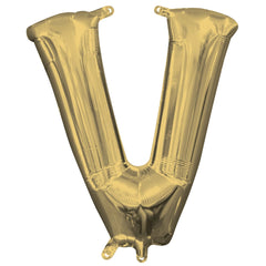 Gold Letter "V" Foil Balloon