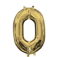 Gold Foil Number "0" Mylar Balloon Party Decoration