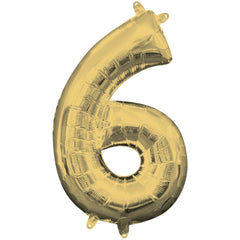 Gold Number 6 Foil Balloon
