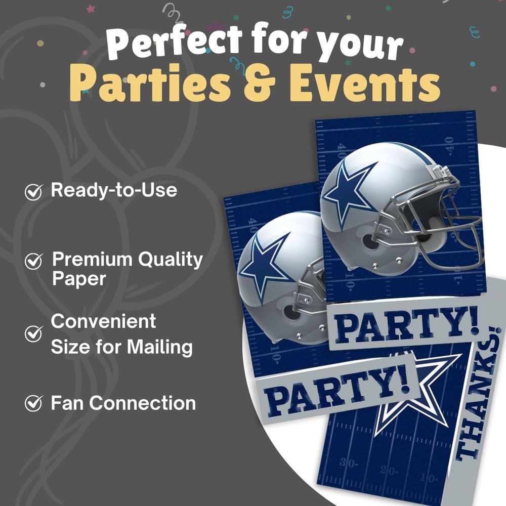 Dallas Cowboys Invitation & Thank You Card Set