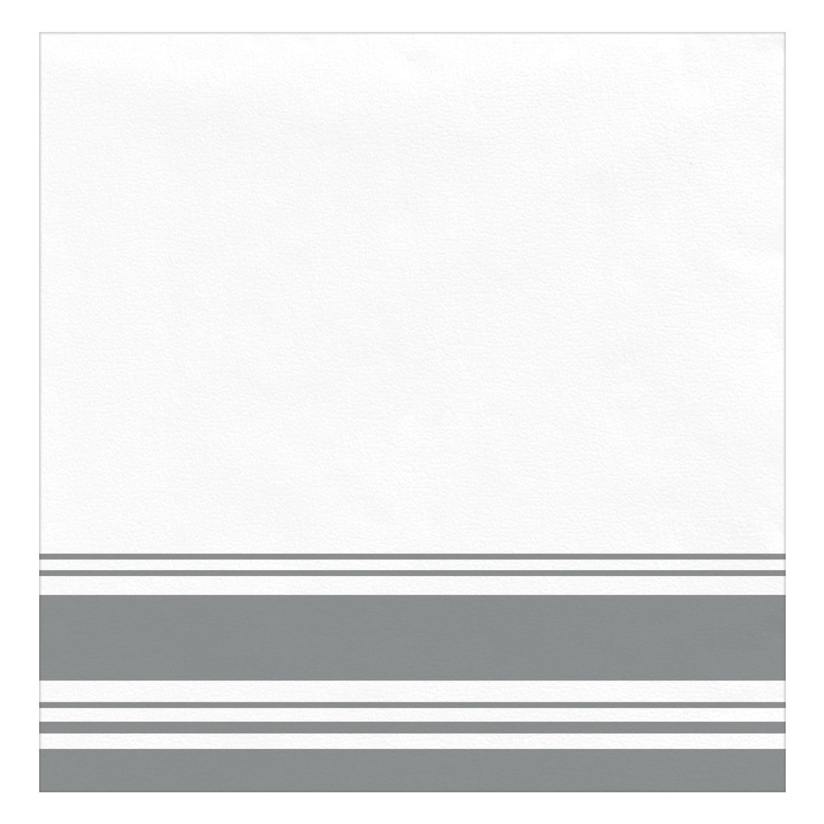 Square Airlaid Dinner Napkins, White/Silver, 8-inch, 40-pk