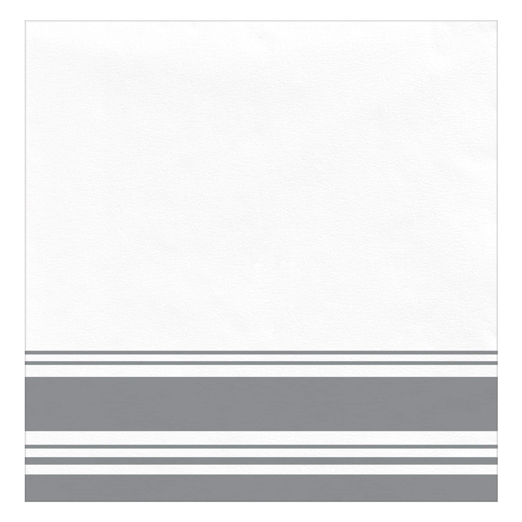 Square Airlaid Dinner Napkins, White/Silver, 8-inch, 40-pk