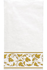 Scroll Design Paper Towels, White & Gold, 24-pk