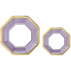 Lavender Premium Octagonal Paper Plates Multipack, 7.5-in & 10-in, 20-pcs