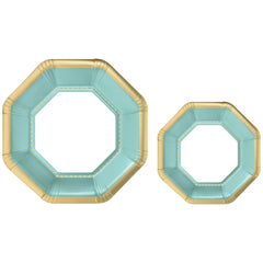 Premium Robin Blue Octagonal Paper Plates Multipack, 7.5-in & 10-in, 20-pcs