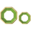 Premium Kiwi Green Octagonal Paper Plates Multipack, 7.5-in & 10-in, 20-pcs