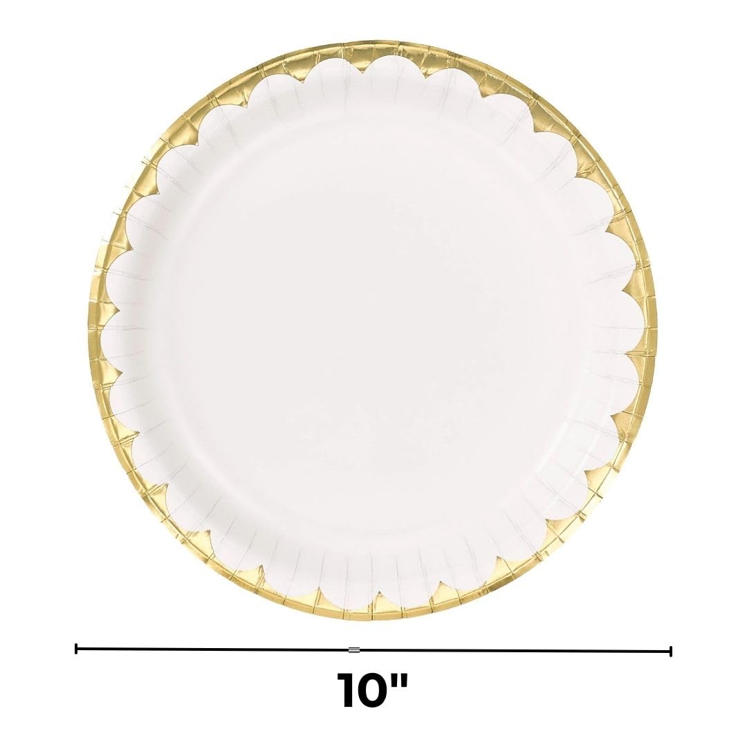 Elegant White 10-inch Round Paper Plates, 8-pk
