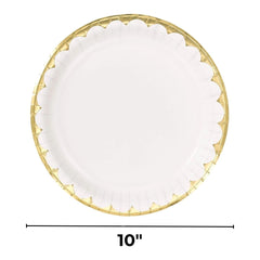 Elegant White 10-inch Round Paper Plates, 8-pk