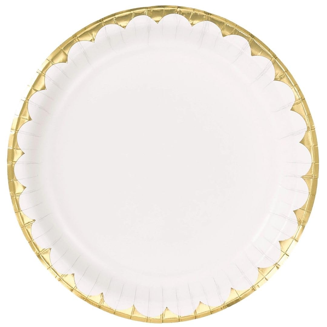 Elegant White 10-inch Round Paper Plates, 8-pk