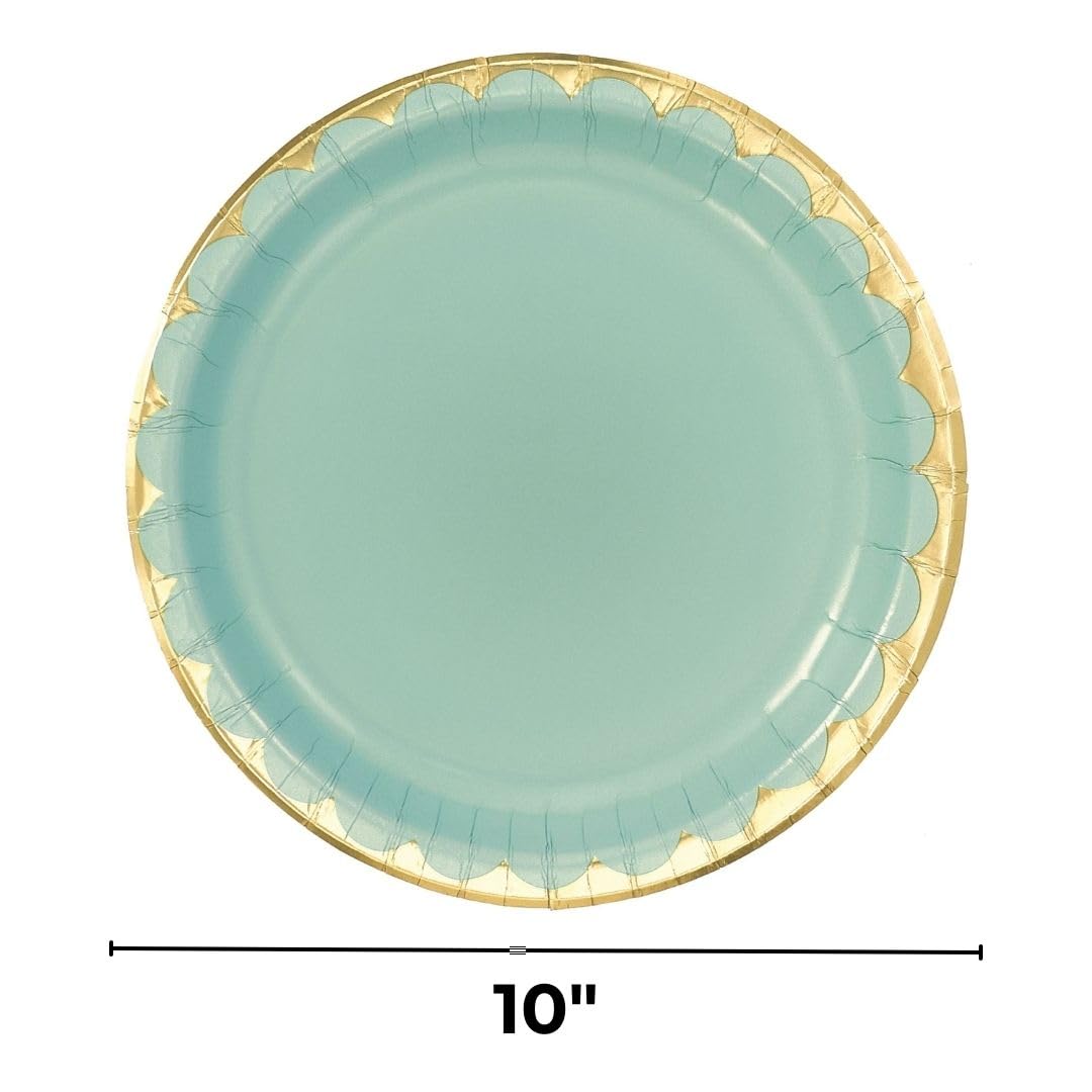 Leaf Green Willow 10-inch Round Paper Plates, 8-pk