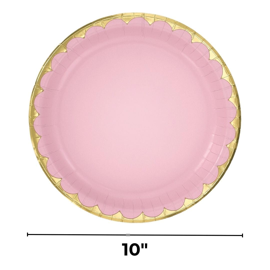 Elegant Rose Gold Scalloped Paper Plate - 10 Inch, 8-pk