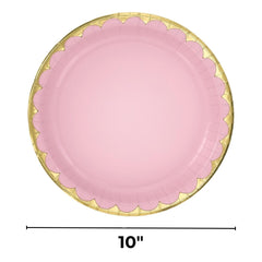 Elegant Rose Gold Scalloped Paper Plate - 10 Inch, 8-pk