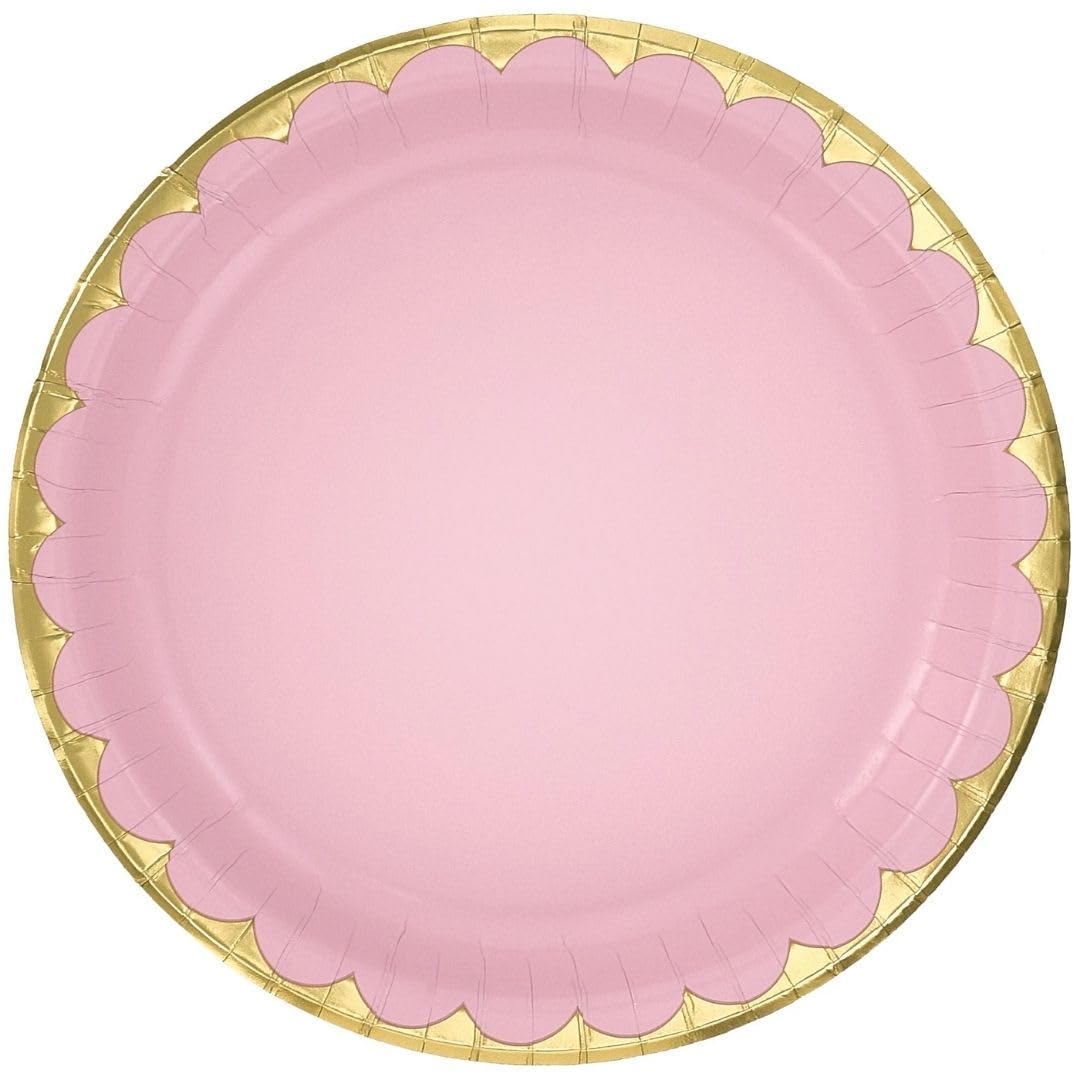 Elegant Rose Gold Scalloped Paper Plate - 10 Inch, 8-pk