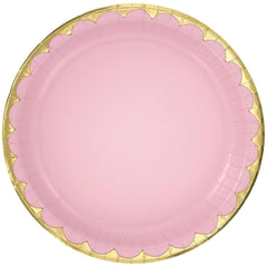 Elegant Rose Gold Scalloped Paper Plate - 10 Inch, 8-pk