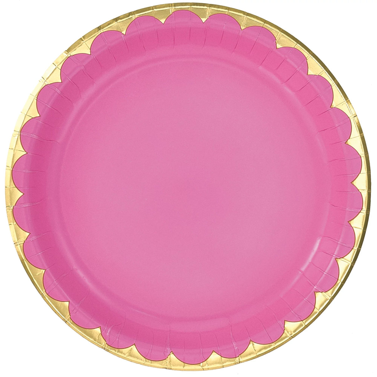 Bright Pink 6.75-inch Metallic Paper Plates, 8-pk