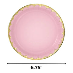 Elegant Rose Gold Trim 6.75-inch Paper Plates, 8-pk
