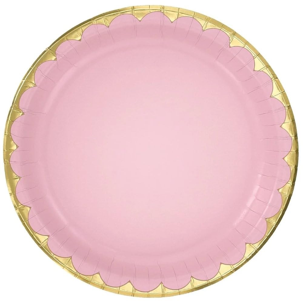 Elegant Rose Gold Trim 6.75-inch Paper Plates, 8-pk
