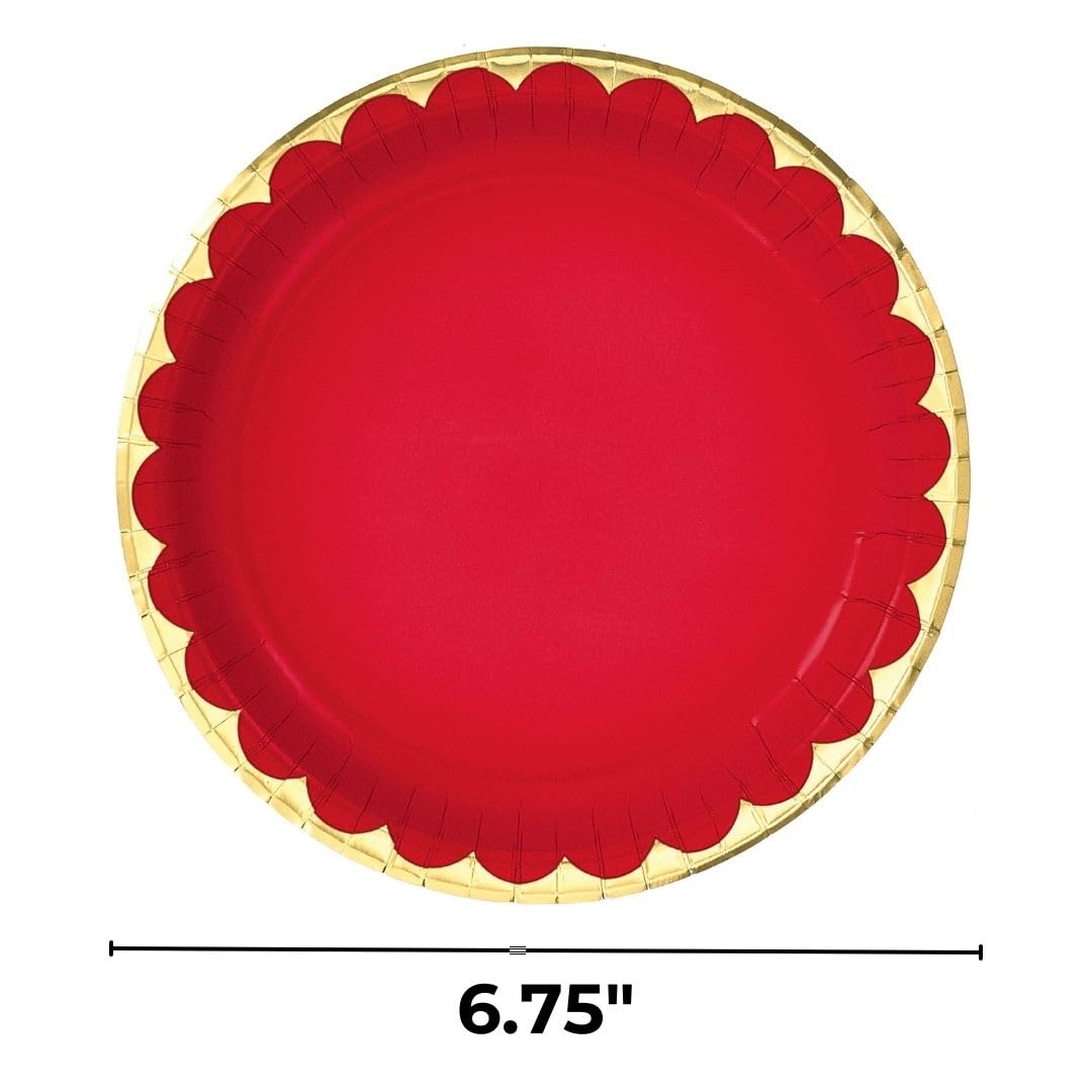 Vibrant Red 6.75-inch Paper Plates, 8-pk