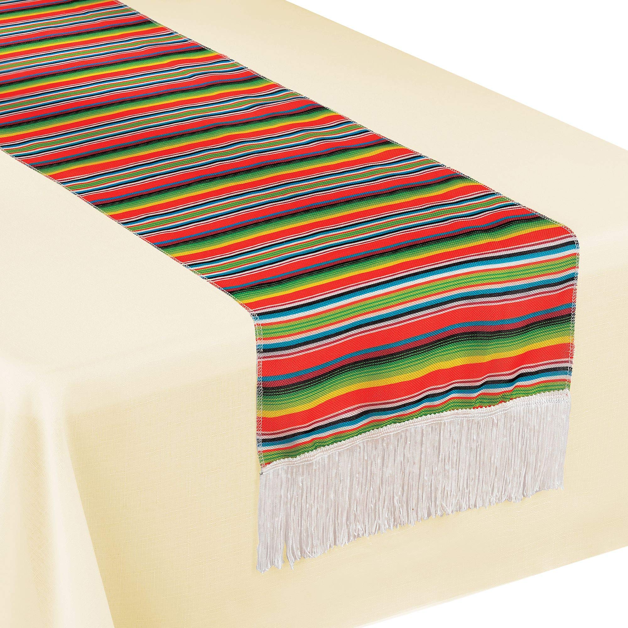 Fiesta Fabric Reusable Table Runner, Multi-Colored, 13x72-inch