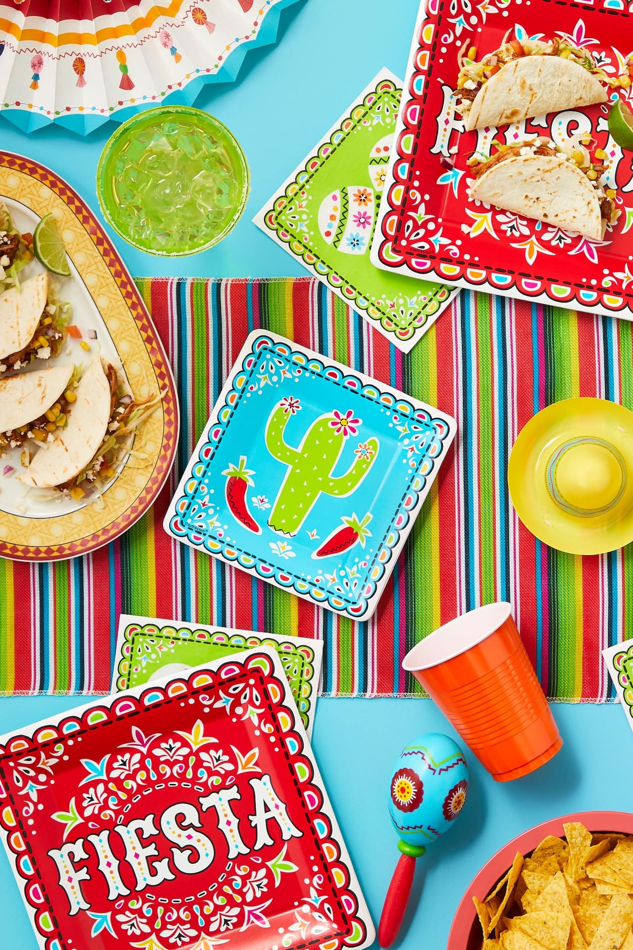 Fiesta Fabric Reusable Table Runner, Multi-Colored, 13x72-inch