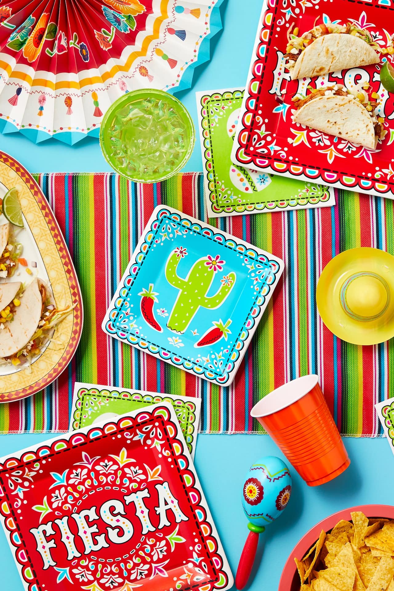 Fiesta Fabric Reusable Table Runner, Multi-Colored, 13x72-inch