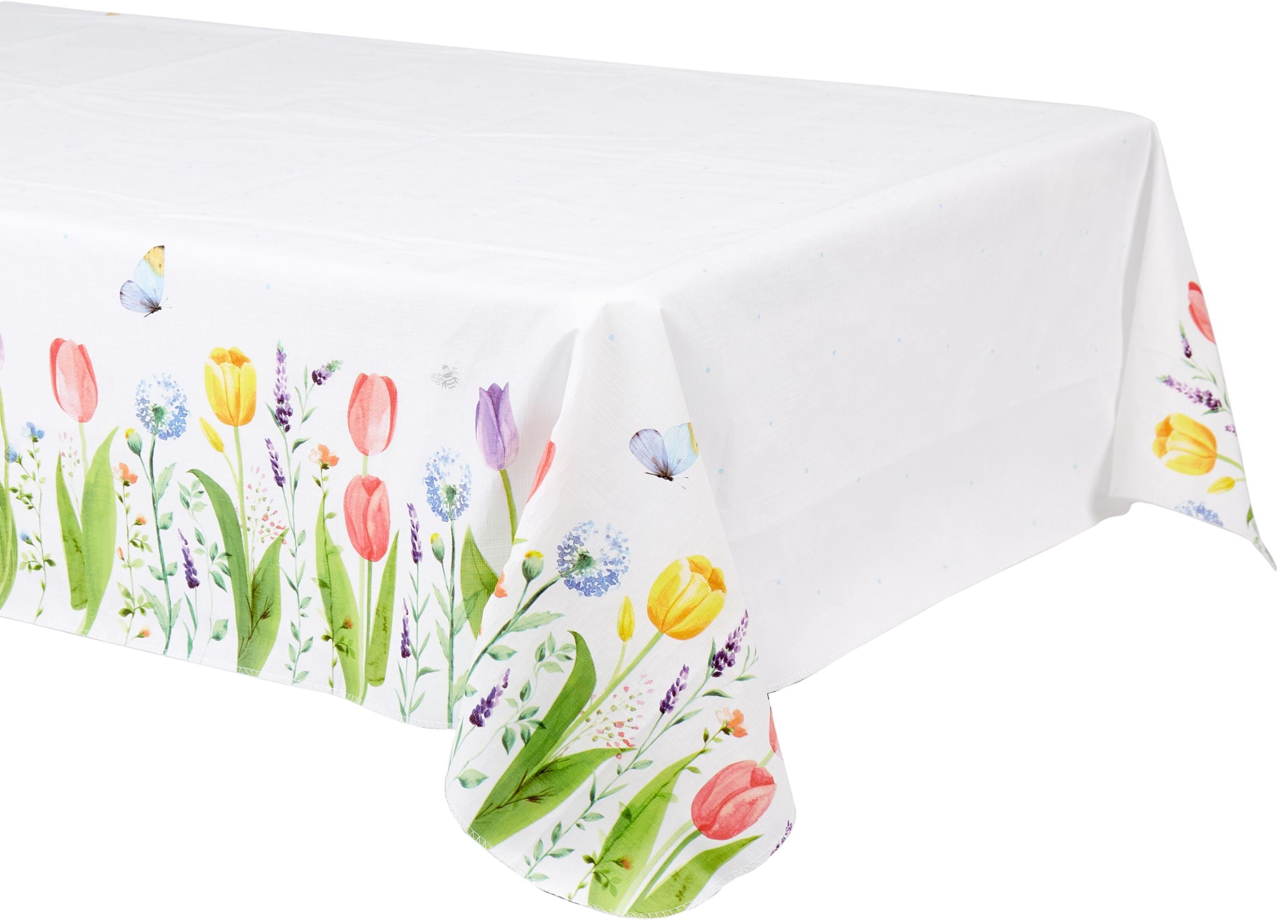 Rectangle Table Cover, White/Pink/Purple, 52x90-inch