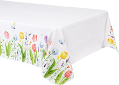 Rectangle Table Cover, White/Pink/Purple, 52x90-inch