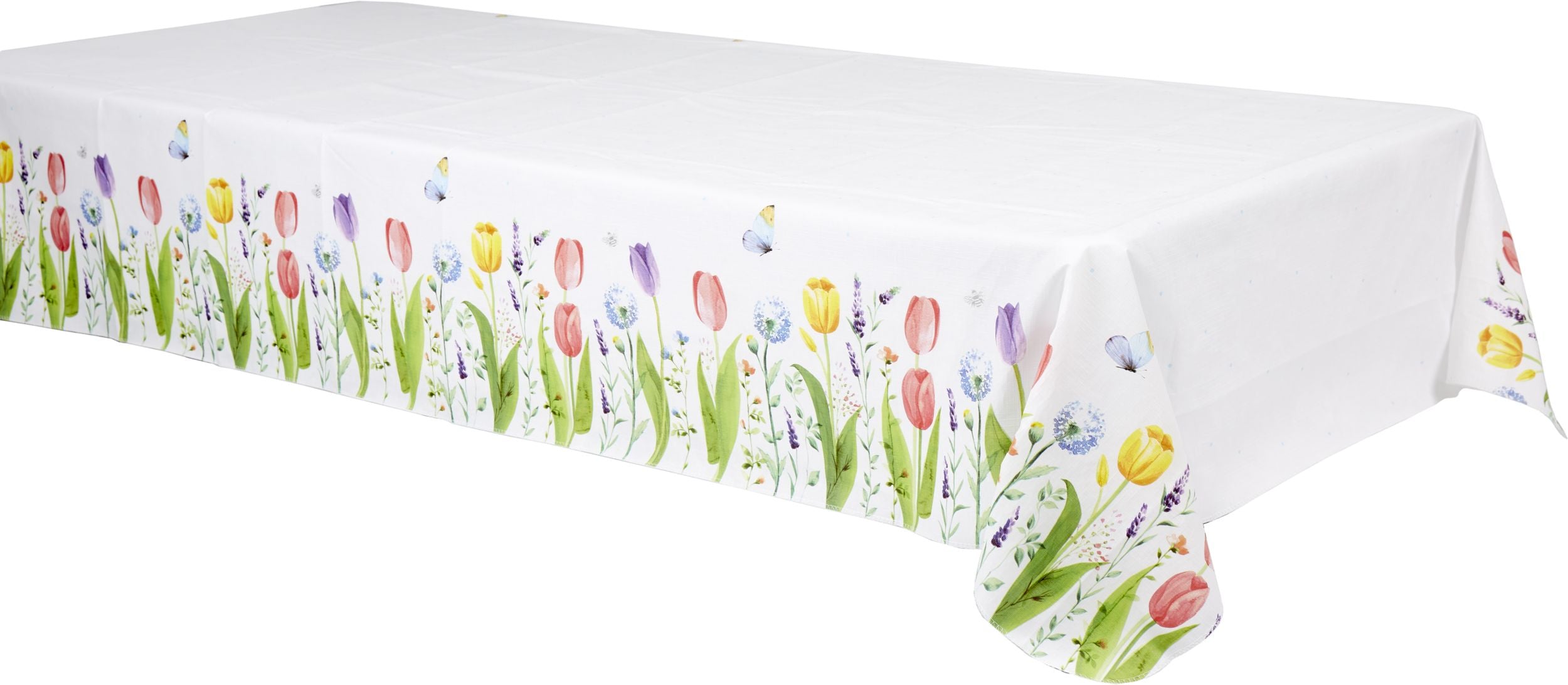 Rectangle Table Cover, White/Pink/Purple, 52x90-inch
