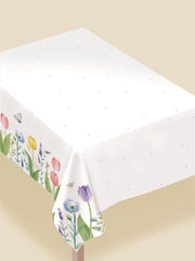 Rectangle Table Cover, White/Pink/Purple, 52x90-inch