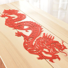 Lunar New Year Felt Table Runner, Red, 14x51 inch