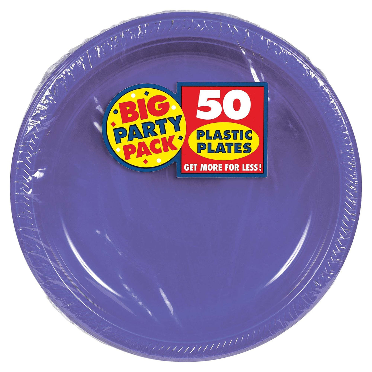 Big Party Pack Plastic Dinner Plates, 10-inch, 50-pk
