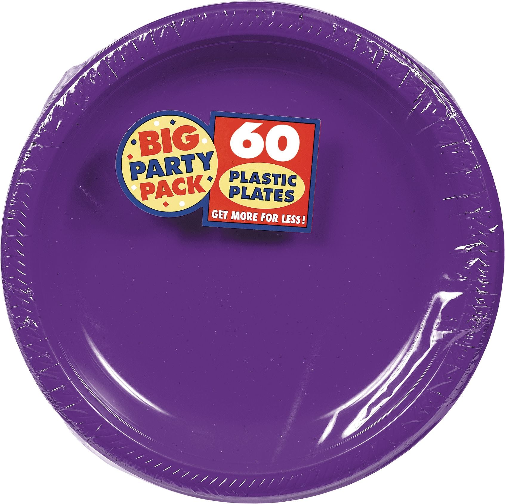 Big Party Pack Plastic Dinner Plates, 10-inch, 50-pk