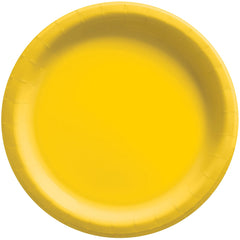 Vibrant Yellow 6.75-inch Round Paper Plates, 50-pk