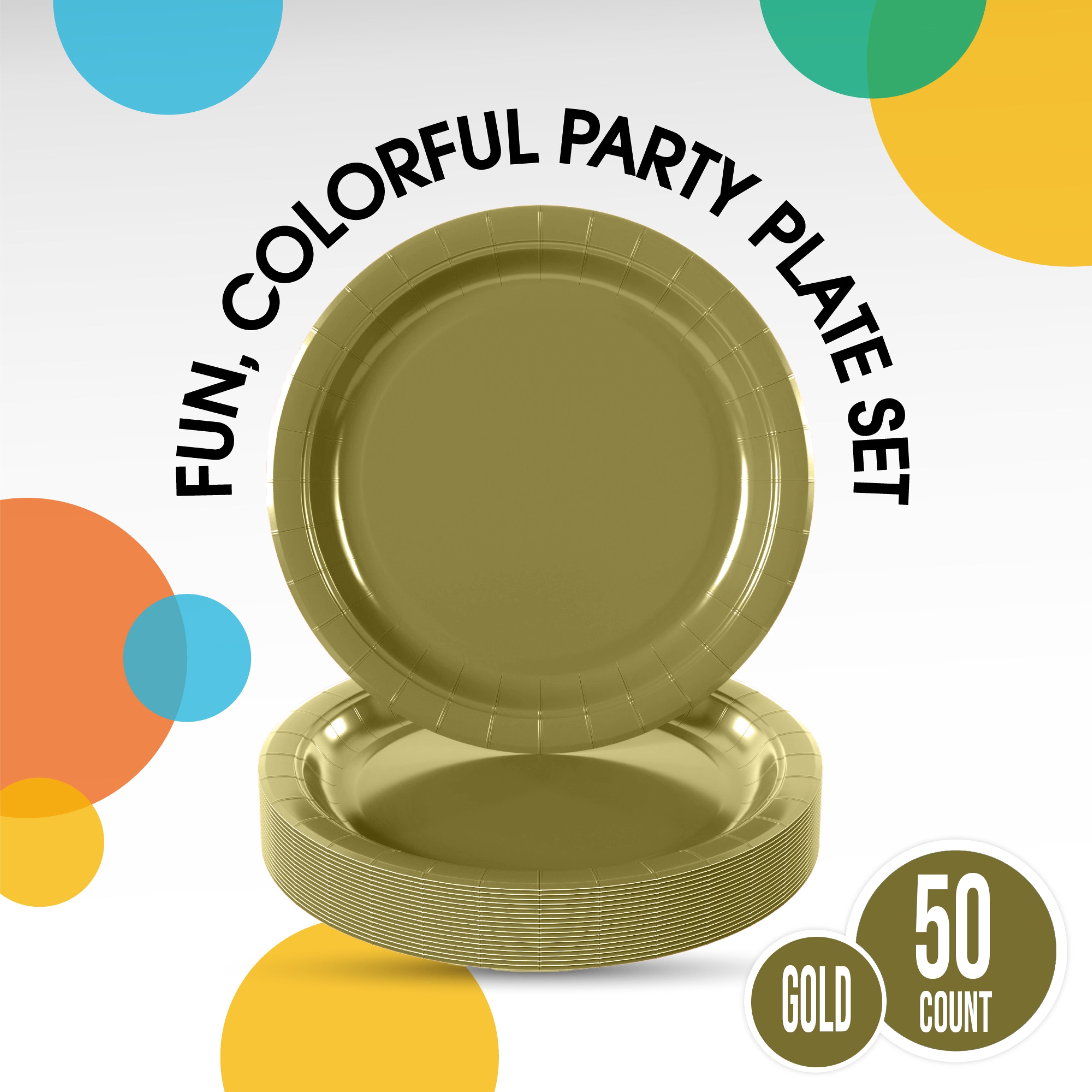 Elegant Gold 6.75-Inch Round Paper Plates, 50-pk
