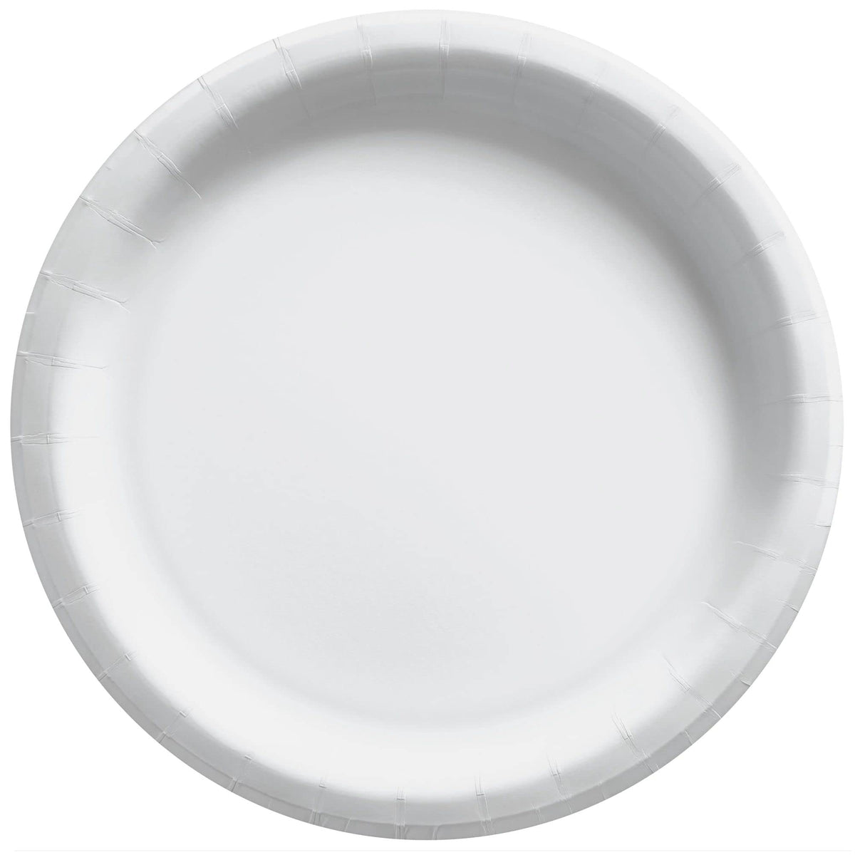 White 8.5-inch Round Paper Plates - Everyday Solid Color Collection, 50-pk
