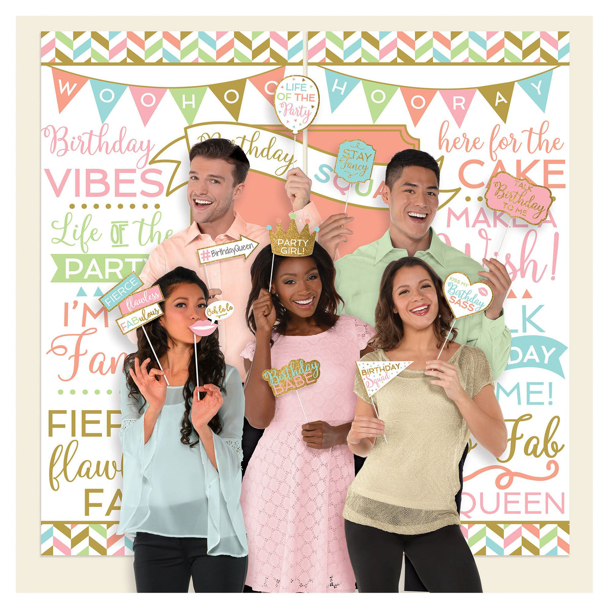 Confetti Fun Scene Setter, Photo Props, 65-inch, 15-pk