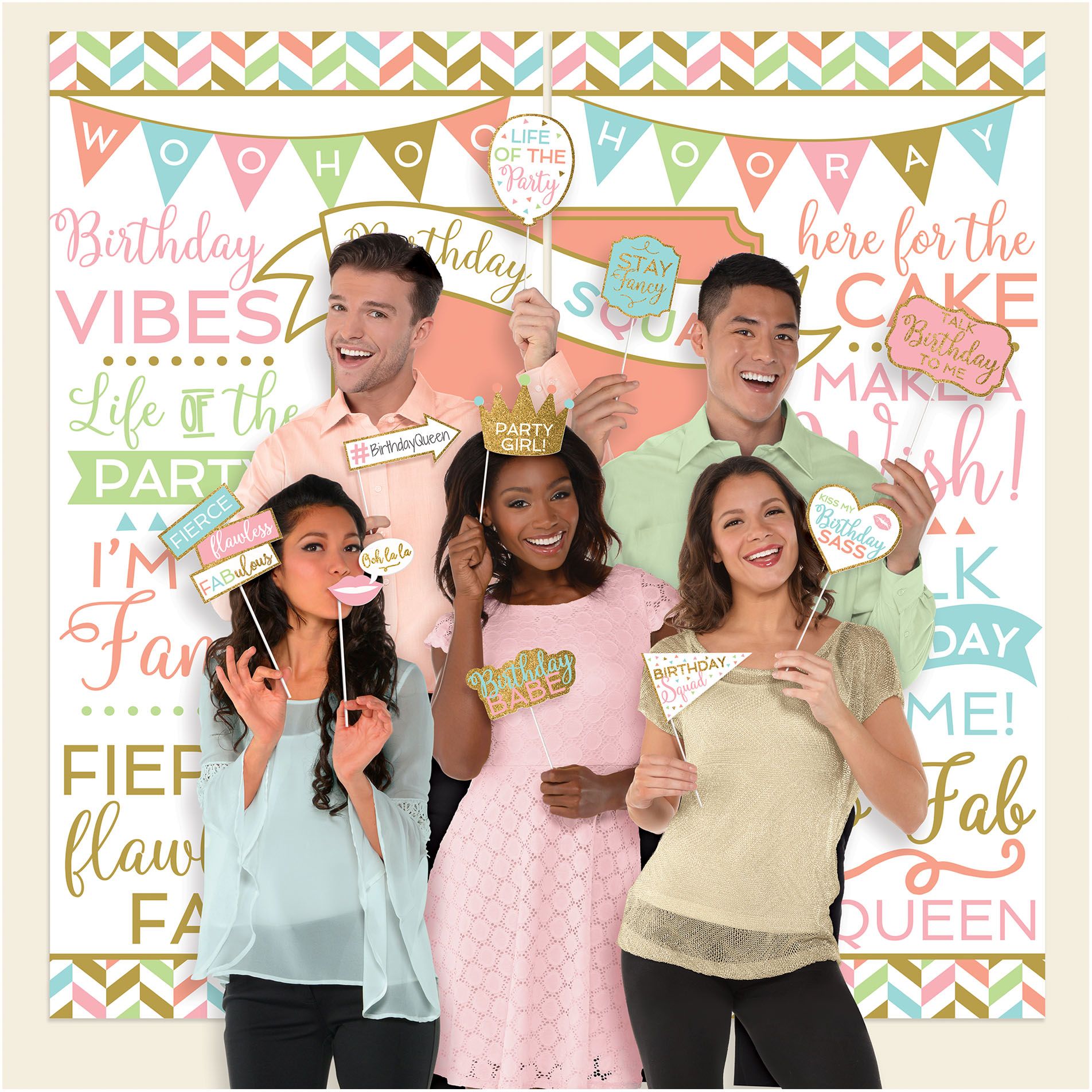 Confetti Fun Scene Setter, Photo Props, 65-inch, 15-pk